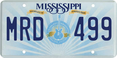 MS license plate MRD499