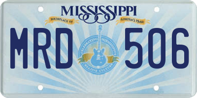 MS license plate MRD506