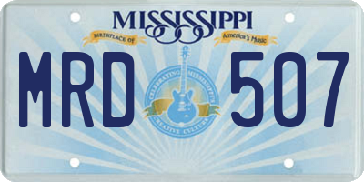 MS license plate MRD507