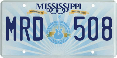 MS license plate MRD508