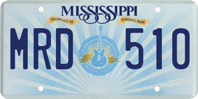 MS license plate MRD510