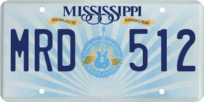 MS license plate MRD512