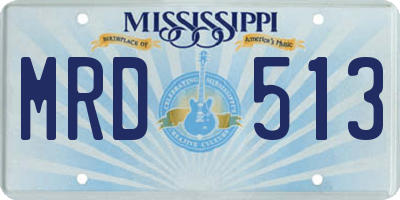 MS license plate MRD513