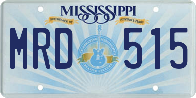 MS license plate MRD515
