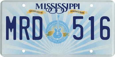 MS license plate MRD516