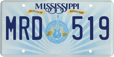 MS license plate MRD519