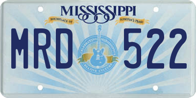 MS license plate MRD522
