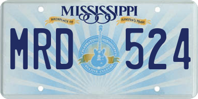 MS license plate MRD524