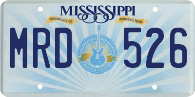 MS license plate MRD526