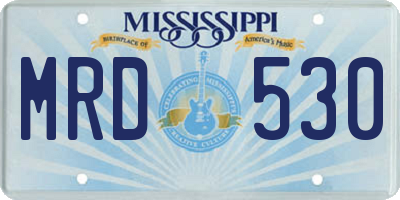 MS license plate MRD530