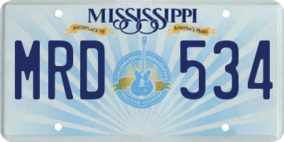 MS license plate MRD534
