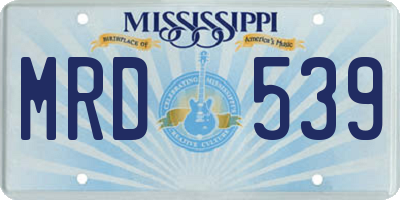 MS license plate MRD539
