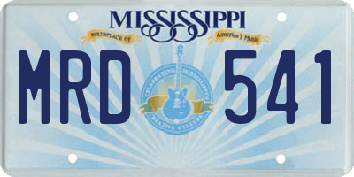 MS license plate MRD541