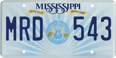 MS license plate MRD543