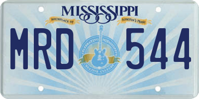 MS license plate MRD544