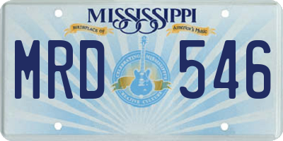 MS license plate MRD546