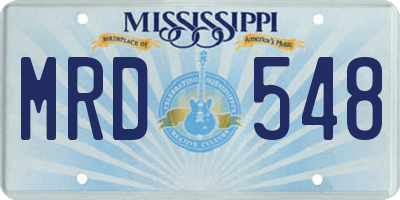 MS license plate MRD548