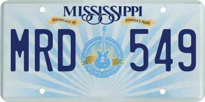 MS license plate MRD549