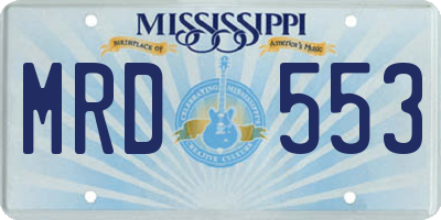 MS license plate MRD553