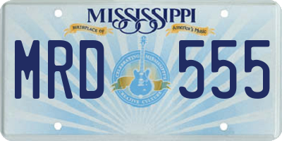 MS license plate MRD555