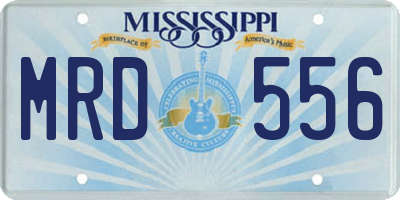 MS license plate MRD556