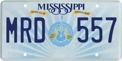 MS license plate MRD557
