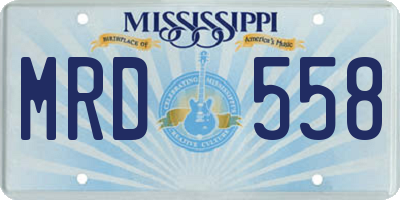 MS license plate MRD558