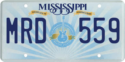 MS license plate MRD559