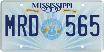 MS license plate MRD565