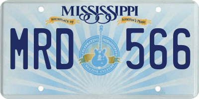 MS license plate MRD566