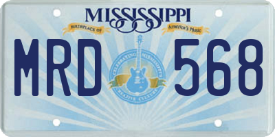 MS license plate MRD568