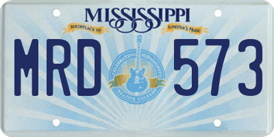 MS license plate MRD573