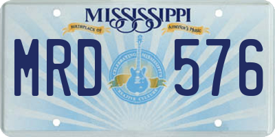 MS license plate MRD576