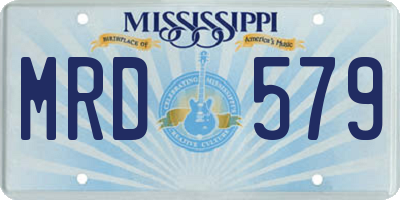 MS license plate MRD579