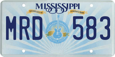 MS license plate MRD583