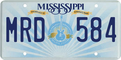 MS license plate MRD584