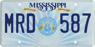 MS license plate MRD587