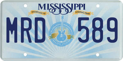 MS license plate MRD589