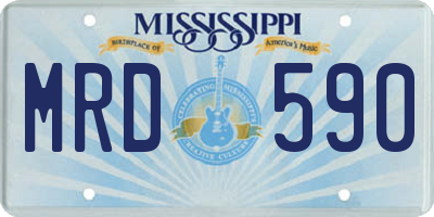 MS license plate MRD590