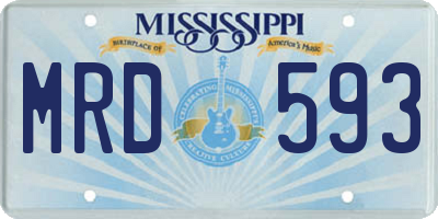 MS license plate MRD593