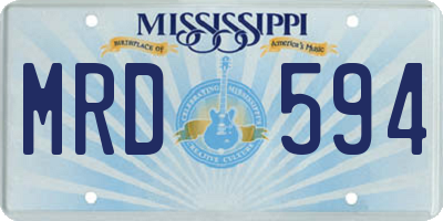 MS license plate MRD594