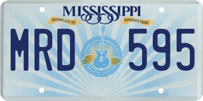 MS license plate MRD595