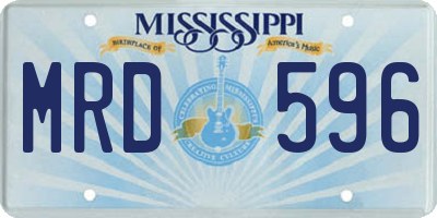 MS license plate MRD596