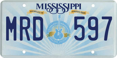 MS license plate MRD597