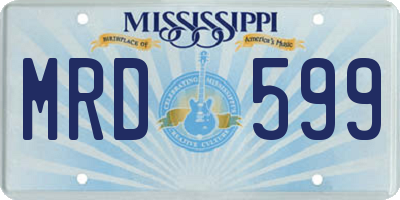 MS license plate MRD599