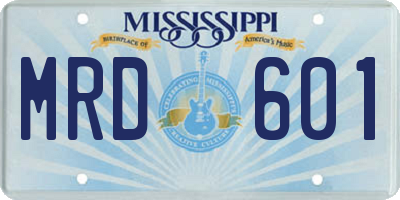 MS license plate MRD601
