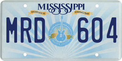 MS license plate MRD604