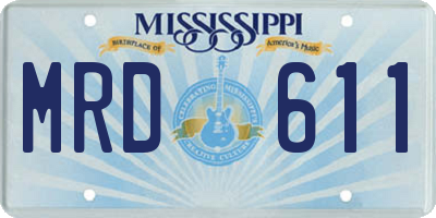 MS license plate MRD611