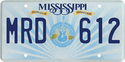 MS license plate MRD612