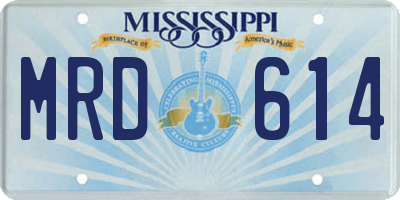 MS license plate MRD614